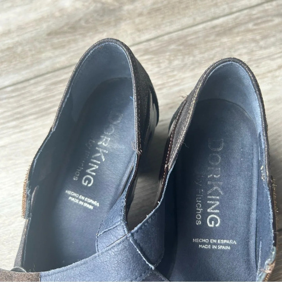 DORKING FLUCHOS Patent Leather Metallic Leather Mixed Mary Jane Shoes - Picture 13 of 16